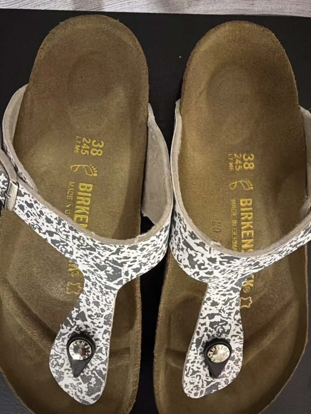 Birkenstock Speckled Gizeh Sandals Size 38